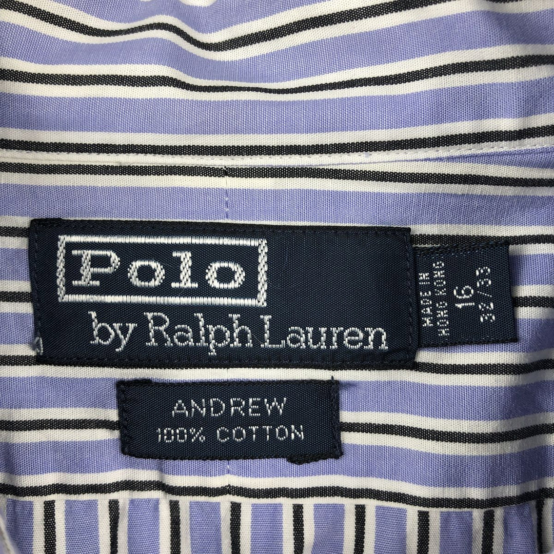 Ralph Lauren POLO by Ralph Lauren ANDREW Long Sleeve Cotton Striped Shirt Men's L cotton blue type Vintage Second Hand