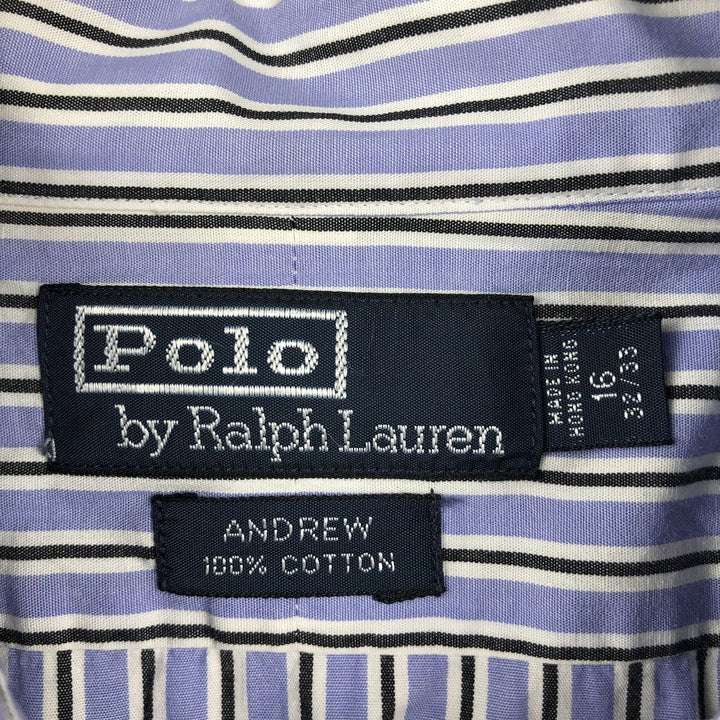 Ralph Lauren POLO by Ralph Lauren ANDREW Long Sleeve Cotton Striped Shirt Men's L cotton blue type Vintage Second Hand