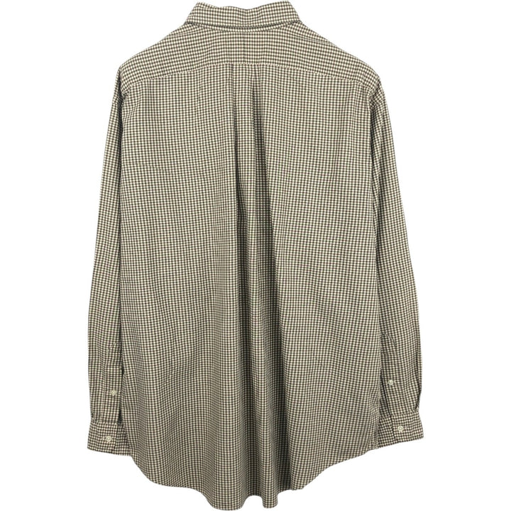 Ralph Lauren Classic Fit Long Sleeve Button Down Check Shirt Men's XXL cotton brown type Vintage Second Hand