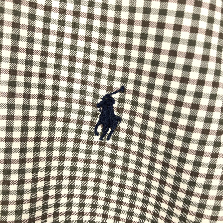 Ralph Lauren Classic Fit Long Sleeve Button Down Check Shirt Men's XXL cotton brown type Vintage Second Hand