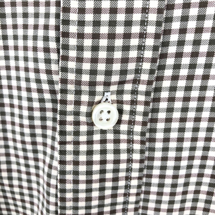 Ralph Lauren Classic Fit Long Sleeve Button Down Check Shirt Men's XXL cotton brown type Vintage Second Hand