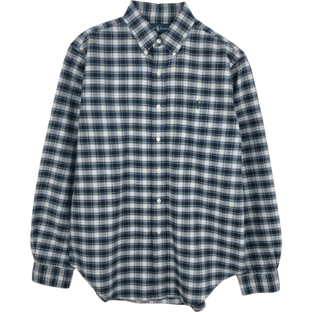 Ralph Lauren Classic Fit Long Sleeve Button Down Check Shirt Men's M cotton green type Vintage Second Hand