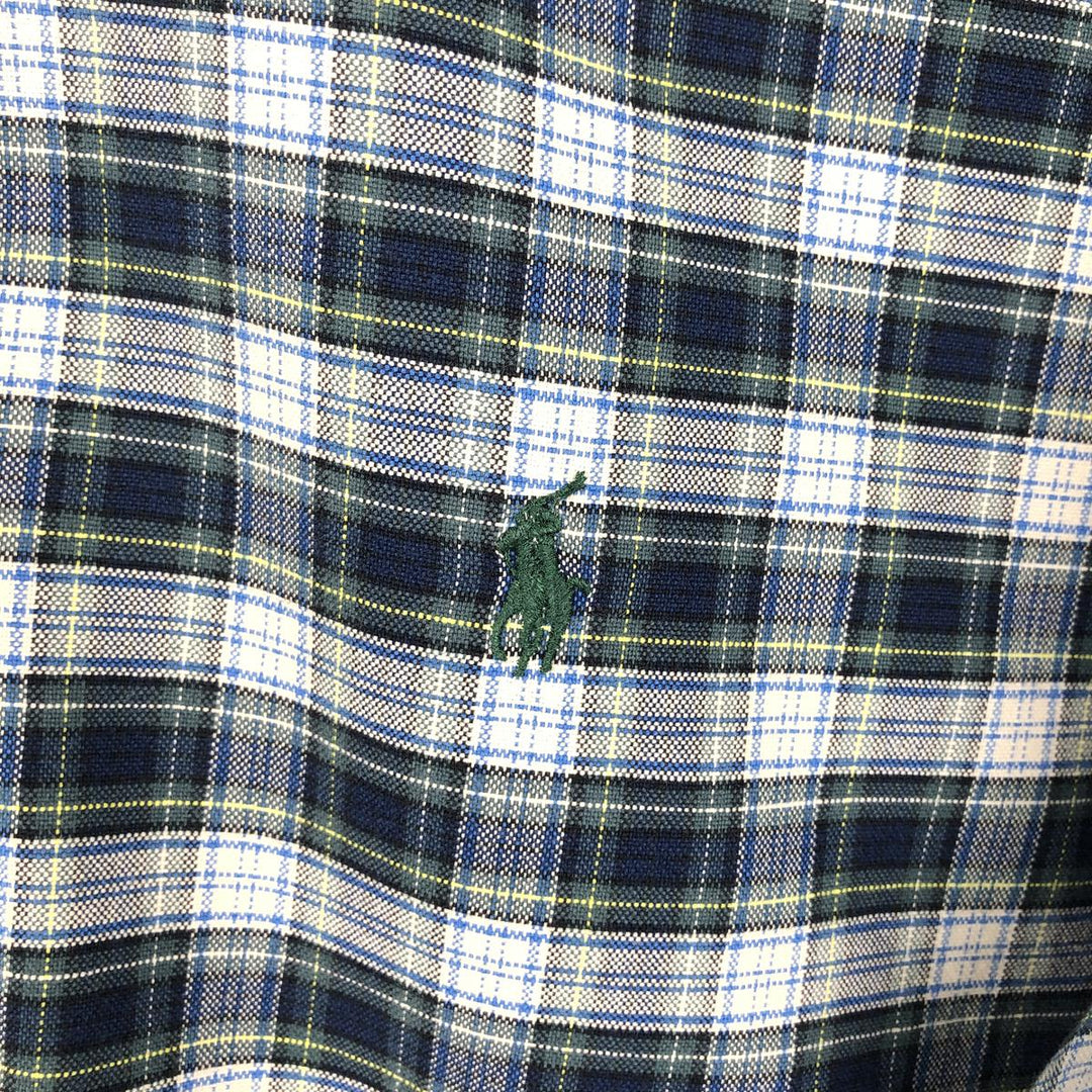 Ralph Lauren Classic Fit Long Sleeve Button Down Check Shirt Men's M cotton green type Vintage Second Hand