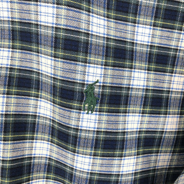 Ralph Lauren Classic Fit Long Sleeve Button Down Check Shirt Men's M cotton green type Vintage Second Hand