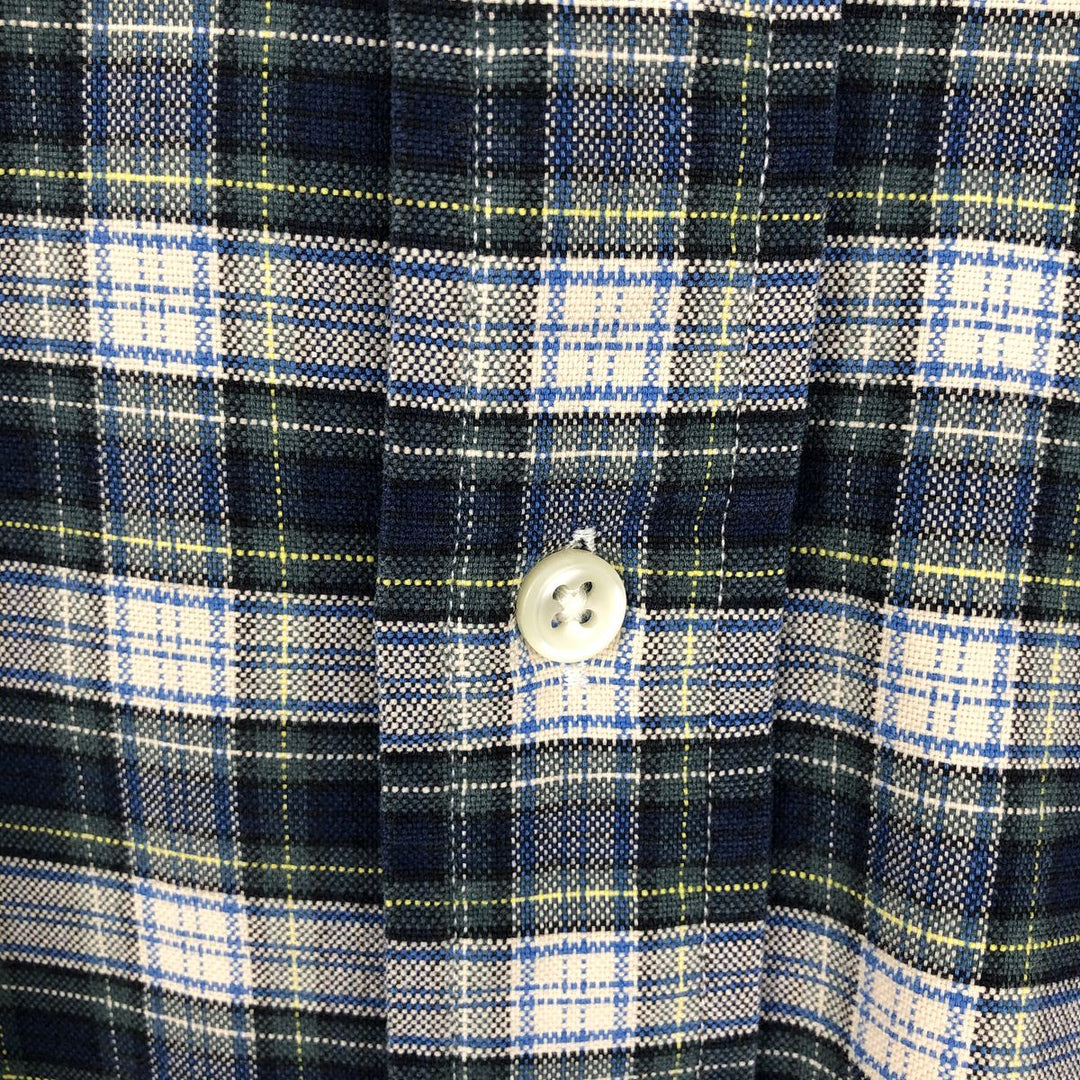 Ralph Lauren Classic Fit Long Sleeve Button Down Check Shirt Men's M cotton green type Vintage Second Hand