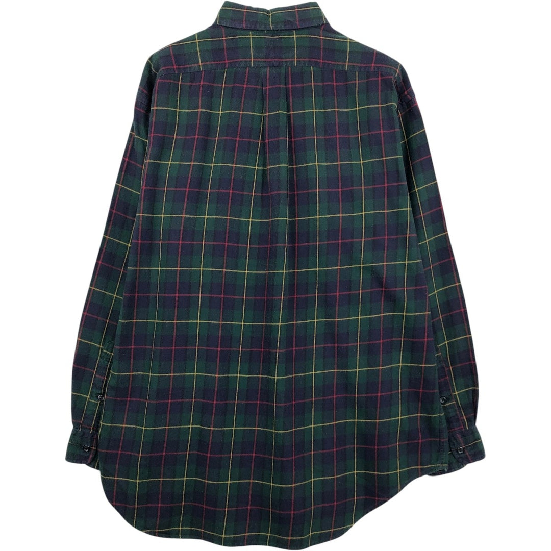 Ralph Lauren long sleeve button down check shirt, men's size L cotton Green type dark green Vintage Second Hand