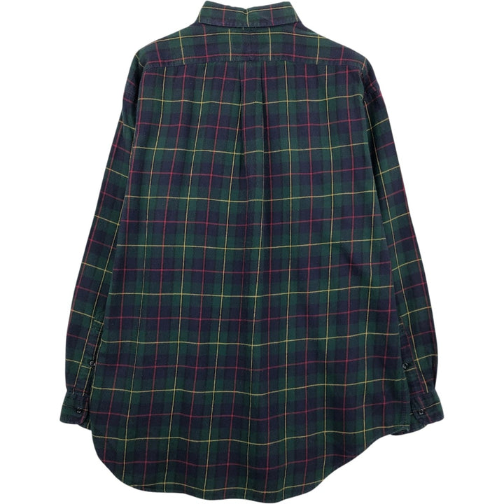 Ralph Lauren long sleeve button down check shirt, men's size L cotton Green type dark green Vintage Second Hand