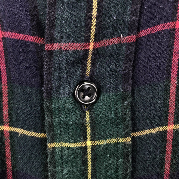 Ralph Lauren long sleeve button down check shirt, men's size L cotton Green type dark green Vintage Second Hand