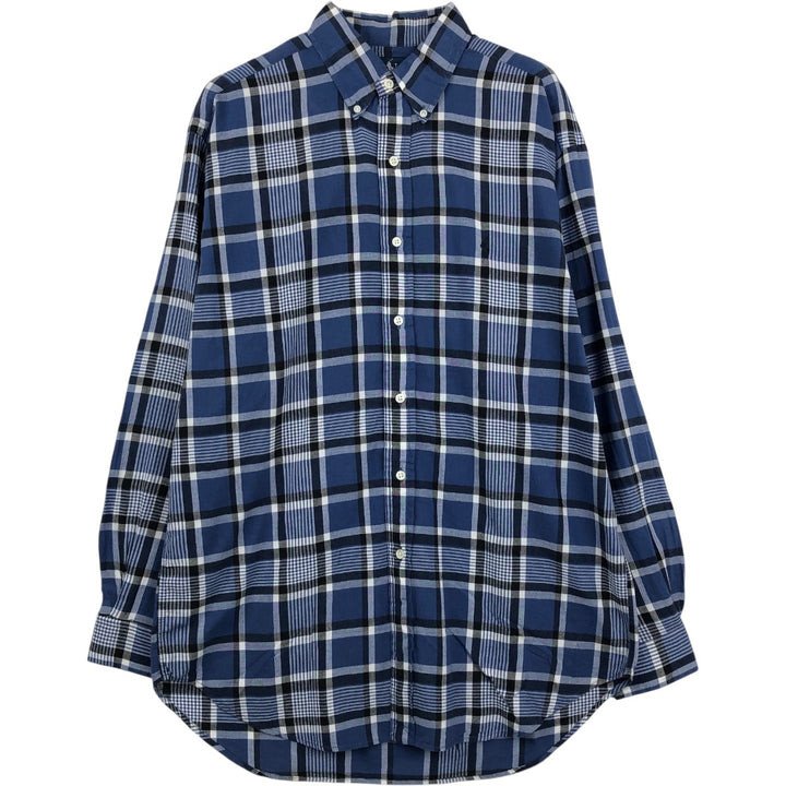 Ralph Lauren BLAKE long sleeve button down check shirt, men's size M cotton blue type Vintage Second Hand