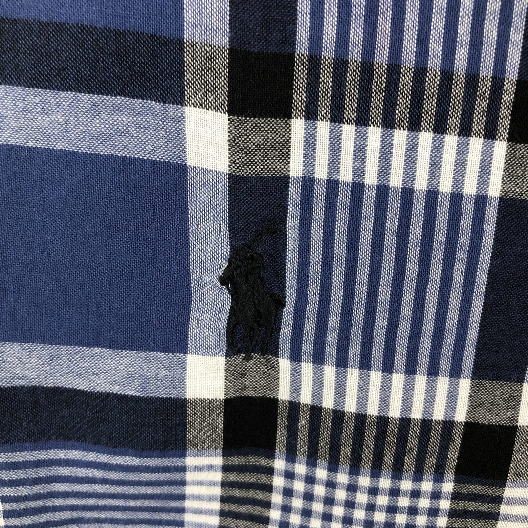 Ralph Lauren BLAKE long sleeve button down check shirt, men's size M cotton blue type Vintage Second Hand