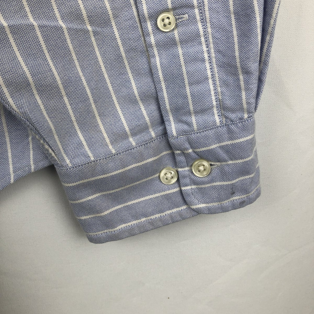 Ralph Lauren Classic Fit Long Sleeve Button Down Striped Shirt Men's XL cotton Blue type light blue Vintage Second Hand