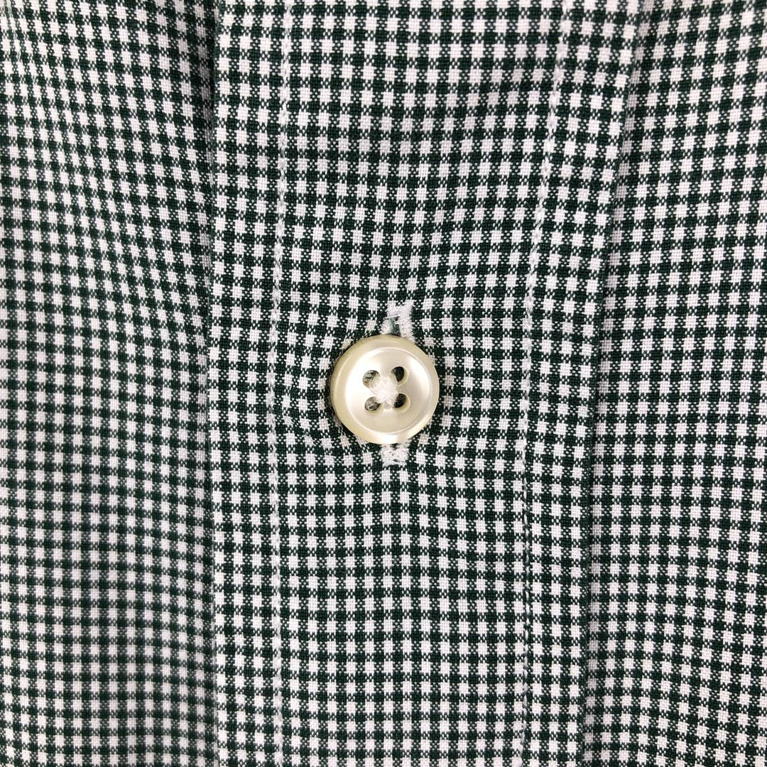 Ralph Lauren Classic Fit Gingham Check Long Sleeve Button-Down Check Shirt, Men's Size L cotton green type Vintage Second Hand