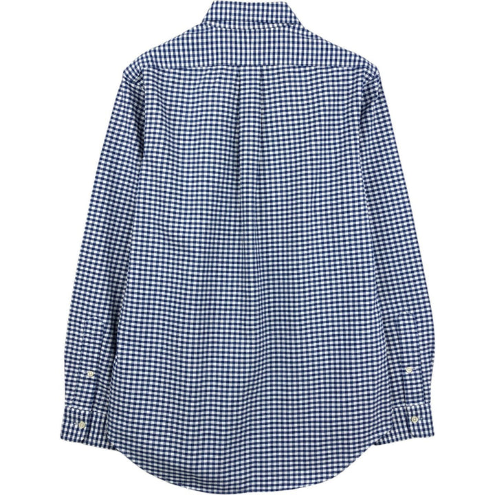 Ralph Lauren gingham check long sleeve button-down check shirt, men's size S cotton blue type Vintage Second Hand