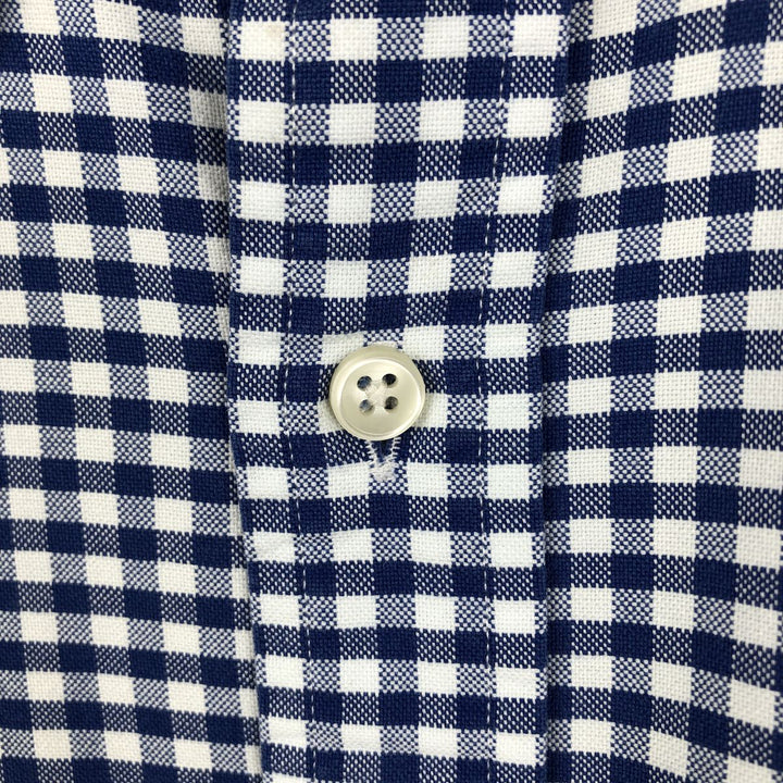 Ralph Lauren gingham check long sleeve button-down check shirt, men's size S cotton blue type Vintage Second Hand