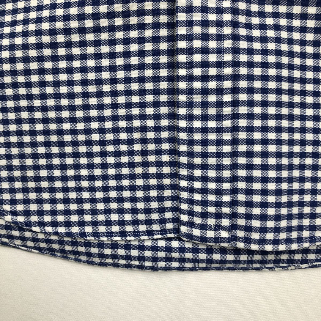 Ralph Lauren gingham check long sleeve button-down check shirt, men's size S cotton blue type Vintage Second Hand