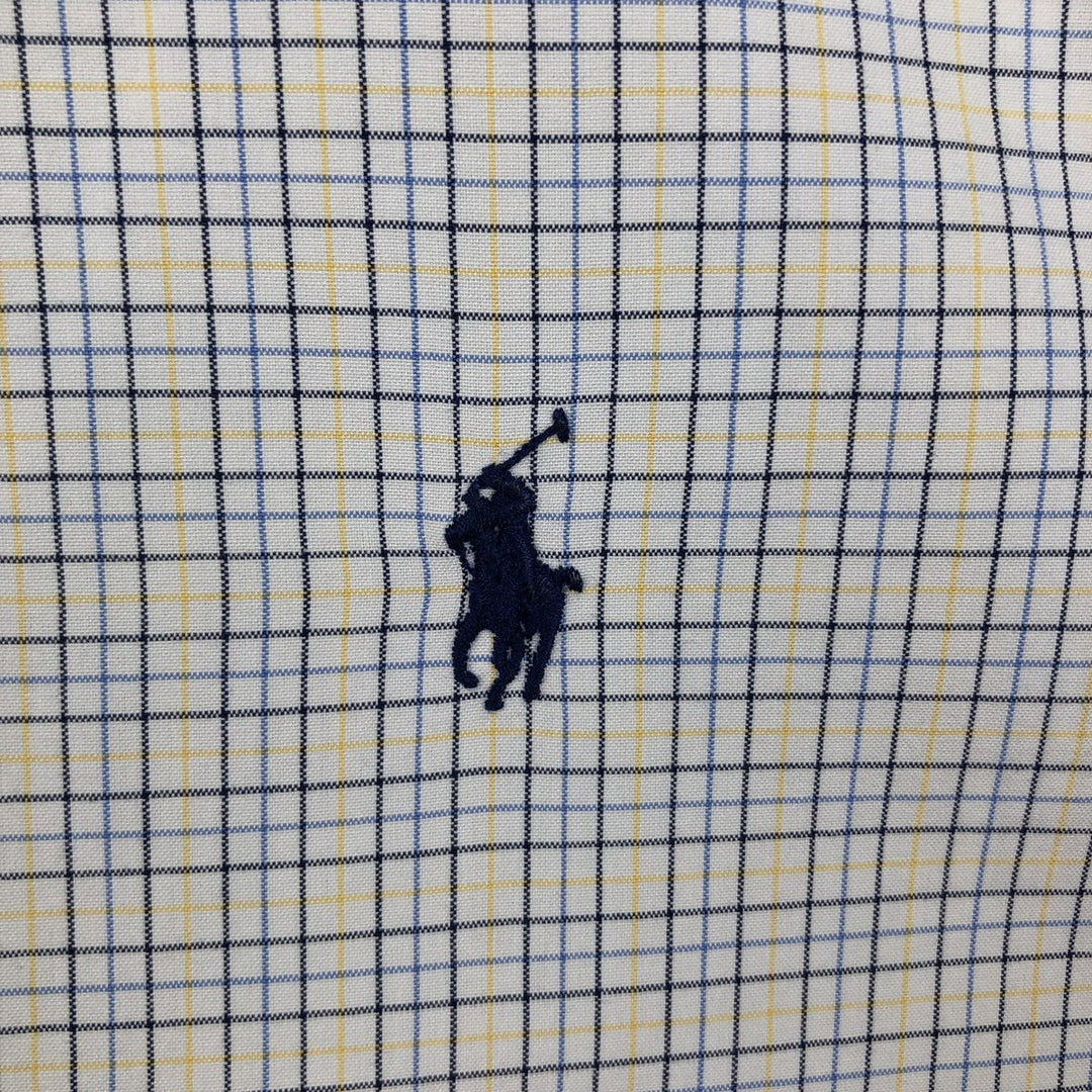 Ralph Lauren Classic Fit Long Sleeve Button Down Check Shirt Men's Size L cotton white type Vintage Second Hand