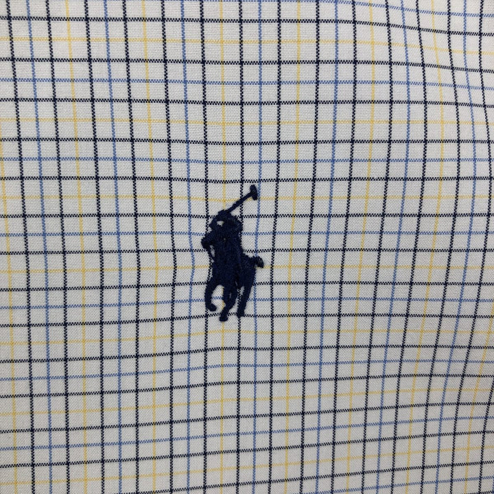 Ralph Lauren Classic Fit Long Sleeve Button Down Check Shirt Men's Size L cotton white type Vintage Second Hand