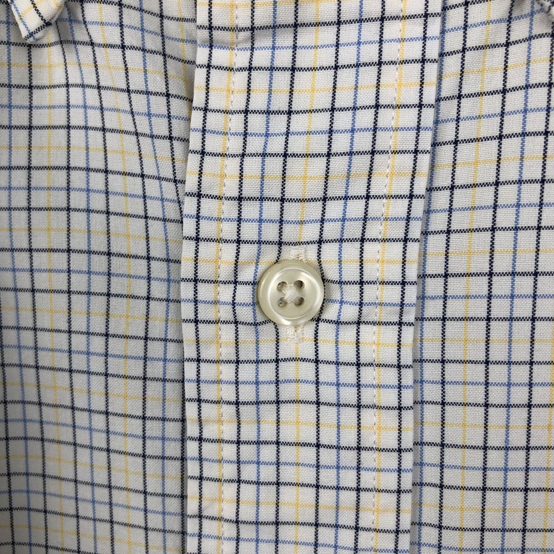 Ralph Lauren Classic Fit Long Sleeve Button Down Check Shirt Men's Size L cotton white type Vintage Second Hand