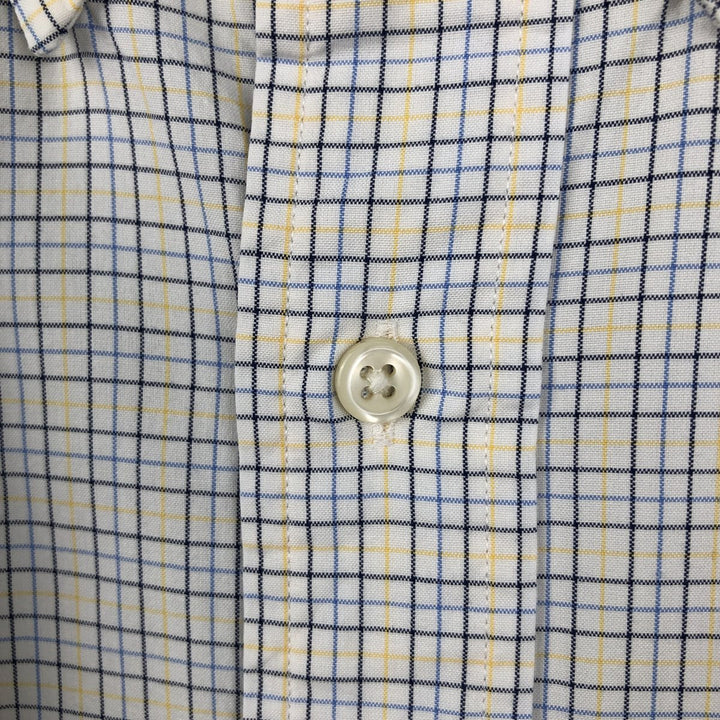 Ralph Lauren Classic Fit Long Sleeve Button Down Check Shirt Men's Size L cotton white type Vintage Second Hand
