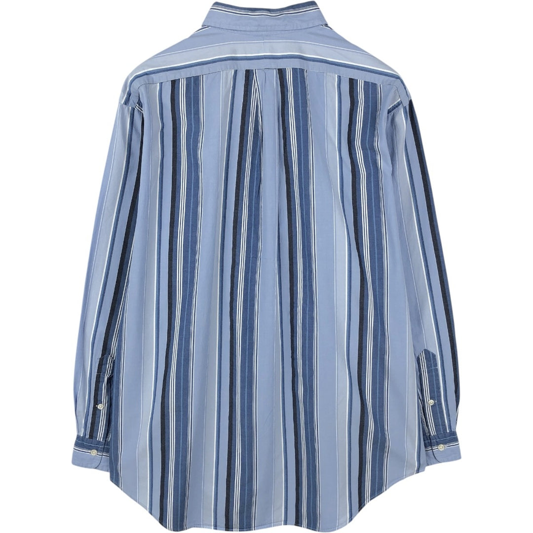 Ralph Lauren Classic Fit Multi-Stripe Long Sleeve Button-Down Striped Shirt, Men's XL cotton blue type Vintage Second Hand