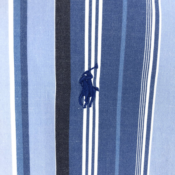 Ralph Lauren Classic Fit Multi-Stripe Long Sleeve Button-Down Striped Shirt, Men's XL cotton blue type Vintage Second Hand