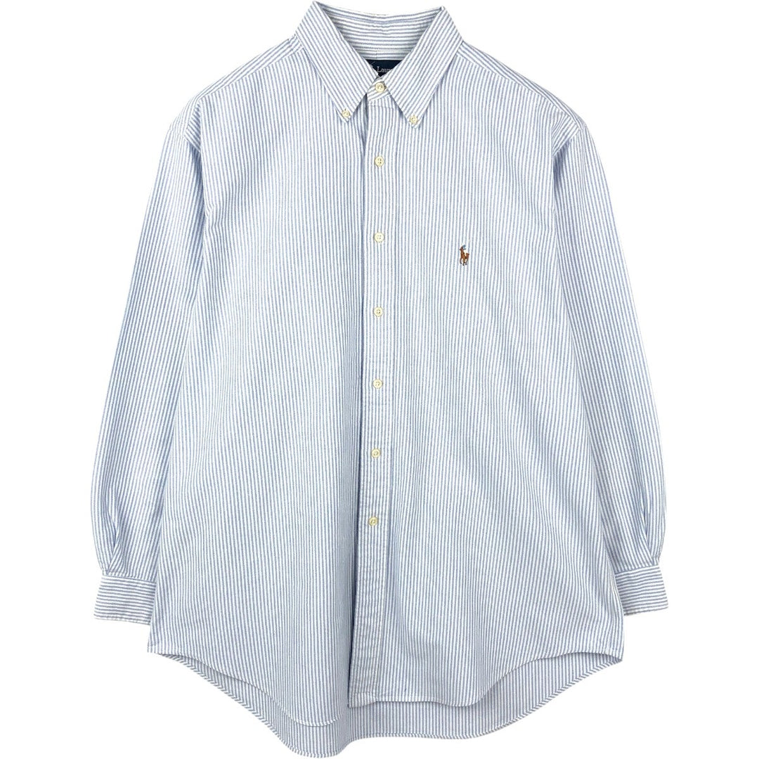 Ralph Lauren YARMOUTH Long Sleeve Button-Down Striped Shirt, Men's Size L cotton blue type Vintage Second Hand