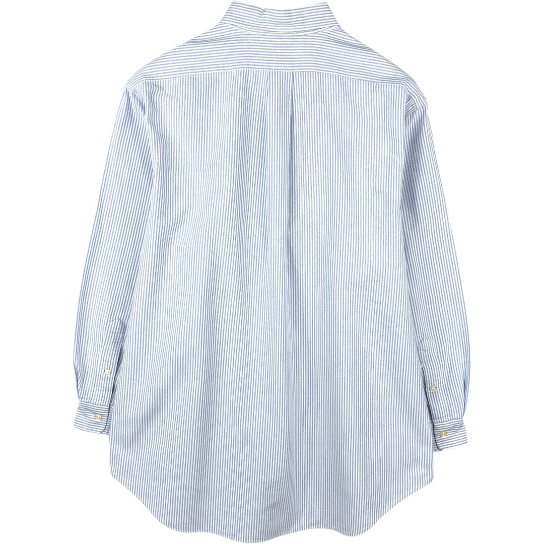 Ralph Lauren YARMOUTH Long Sleeve Button-Down Striped Shirt, Men's Size L cotton blue type Vintage Second Hand