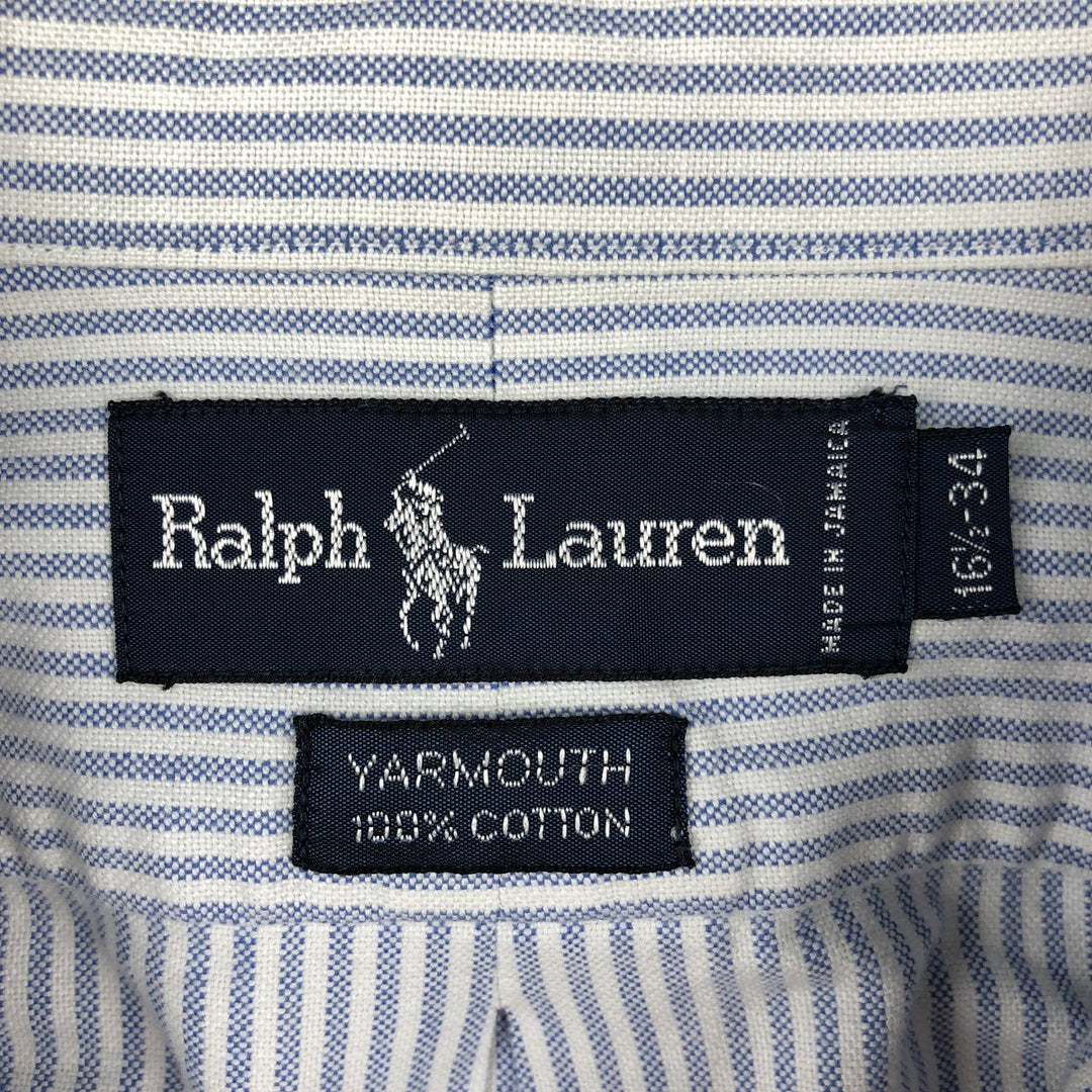 Ralph Lauren YARMOUTH Long Sleeve Button-Down Striped Shirt, Men's Size L cotton blue type Vintage Second Hand