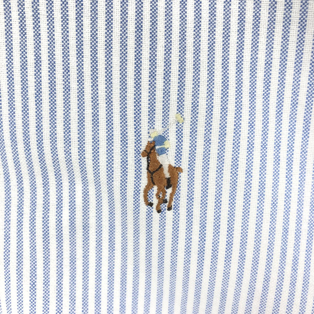 Ralph Lauren YARMOUTH Long Sleeve Button-Down Striped Shirt, Men's Size L cotton blue type Vintage Second Hand