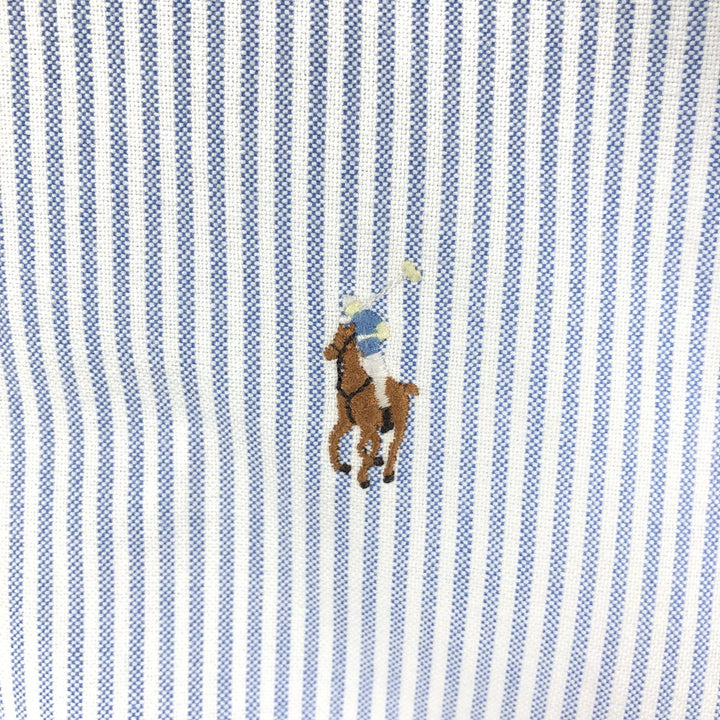 Ralph Lauren YARMOUTH Long Sleeve Button-Down Striped Shirt, Men's Size L cotton blue type Vintage Second Hand