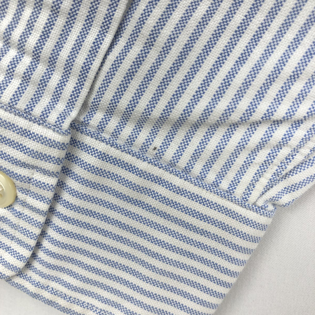 Ralph Lauren YARMOUTH Long Sleeve Button-Down Striped Shirt, Men's Size L cotton blue type Vintage Second Hand