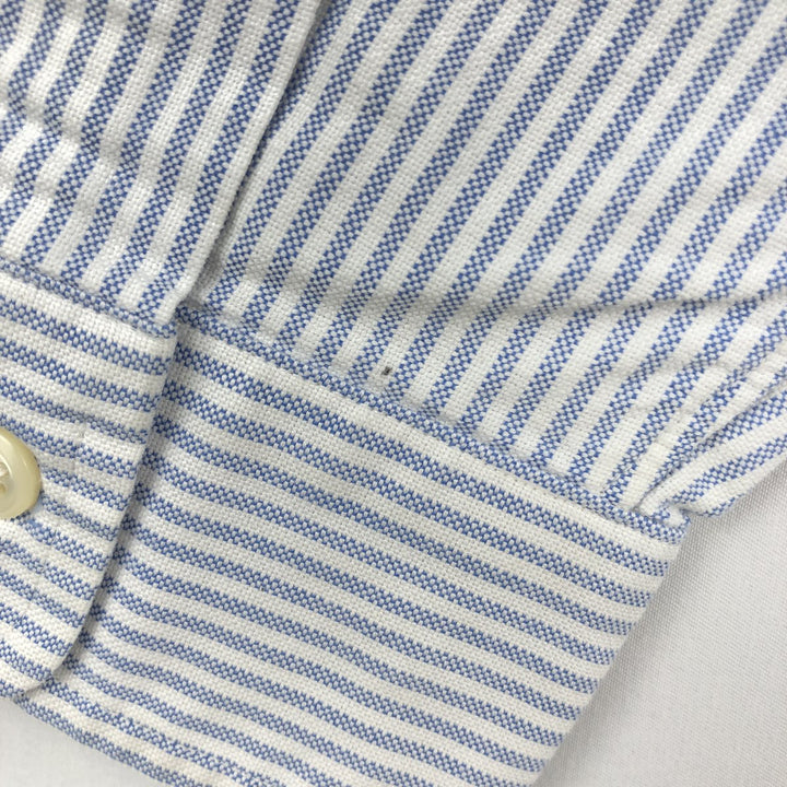 Ralph Lauren YARMOUTH Long Sleeve Button-Down Striped Shirt, Men's Size L cotton blue type Vintage Second Hand