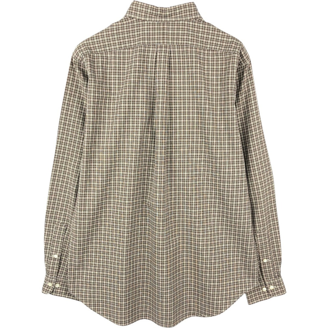 Ralph Lauren Classic Fit Long Sleeve Button Down Check Shirt Men's Size L cotton brown type Vintage Second Hand