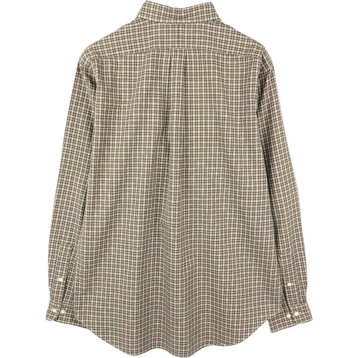 Ralph Lauren Classic Fit Long Sleeve Button Down Check Shirt Men's Size L cotton brown type Vintage Second Hand