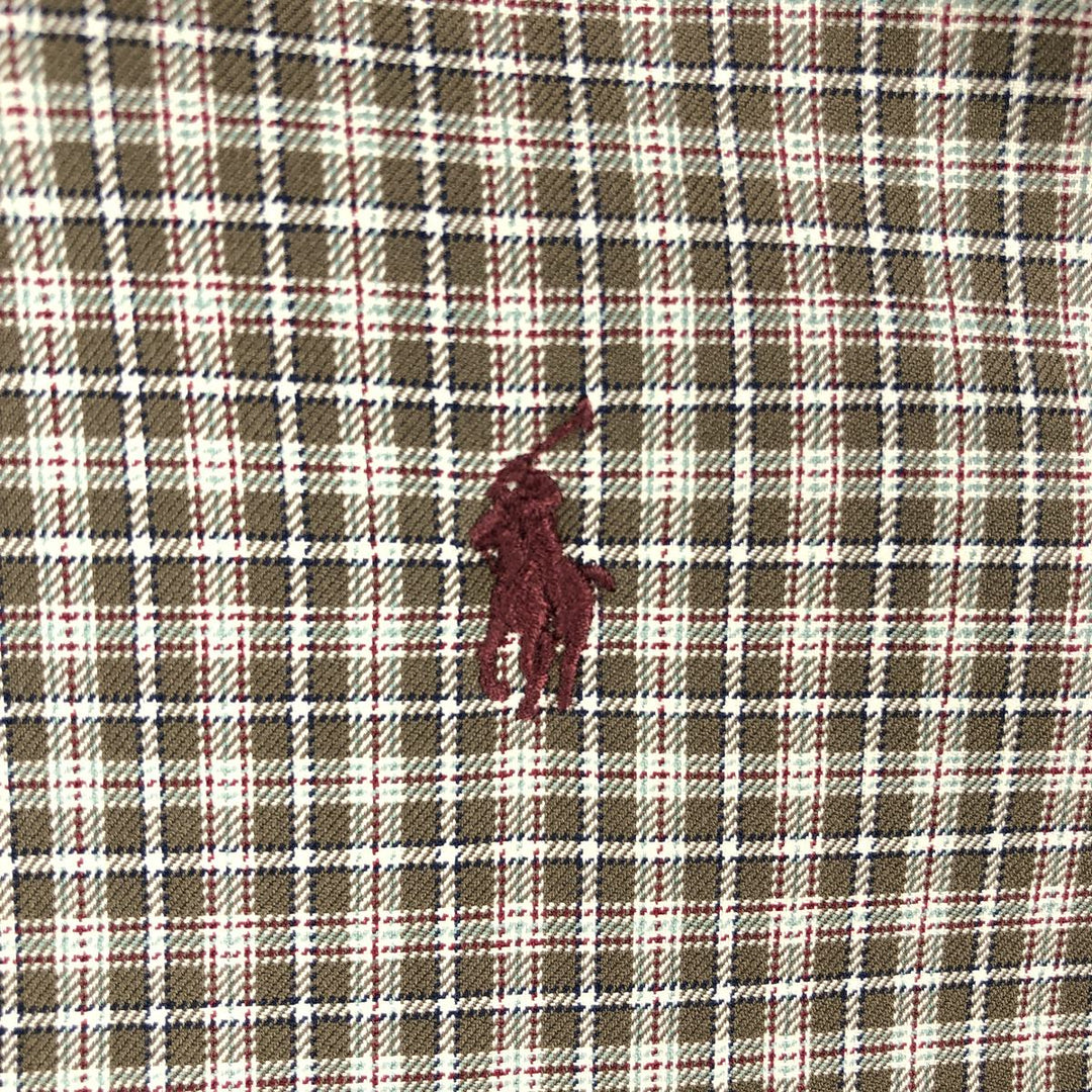 Ralph Lauren Classic Fit Long Sleeve Button Down Check Shirt Men's Size L cotton brown type Vintage Second Hand