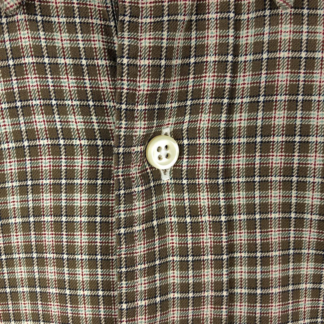 Ralph Lauren Classic Fit Long Sleeve Button Down Check Shirt Men's Size L cotton brown type Vintage Second Hand