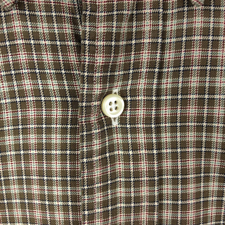 Ralph Lauren Classic Fit Long Sleeve Button Down Check Shirt Men's Size L cotton brown type Vintage Second Hand