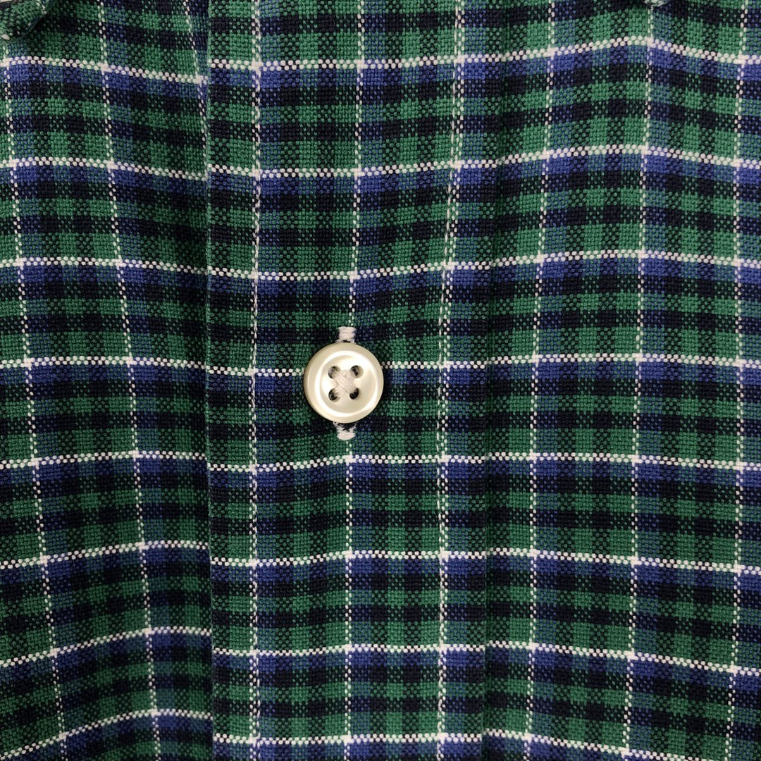 Ralph Lauren BLAKE long sleeve button down check shirt, men's XL size cotton green type Vintage Second Hand