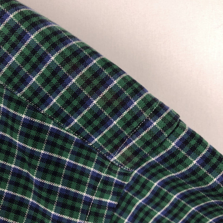 Ralph Lauren BLAKE long sleeve button down check shirt, men's XL size cotton green type Vintage Second Hand