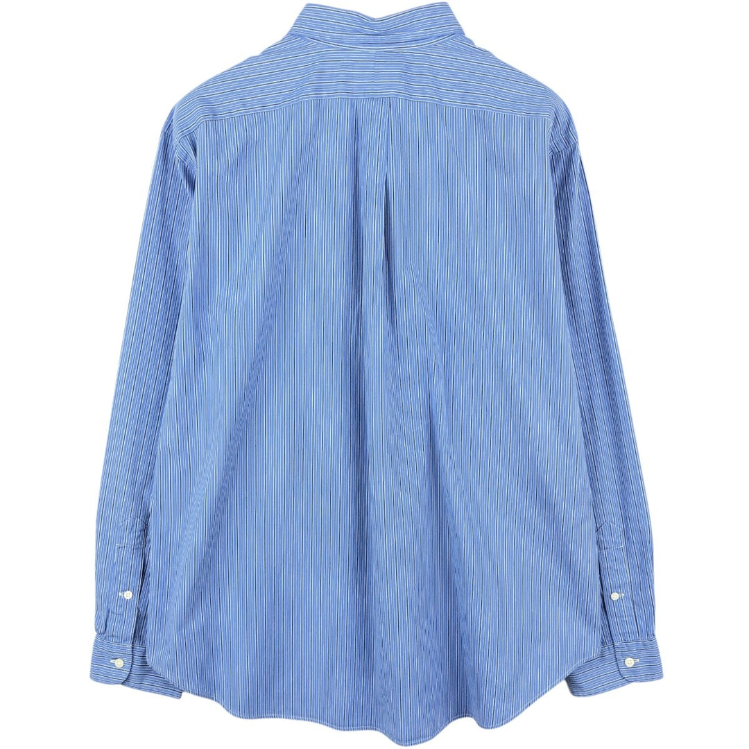Ralph Lauren Classic Fit Multi-Stripe Long Sleeve Button-Down Striped Shirt, Men's XL cotton blue type Vintage Second Hand