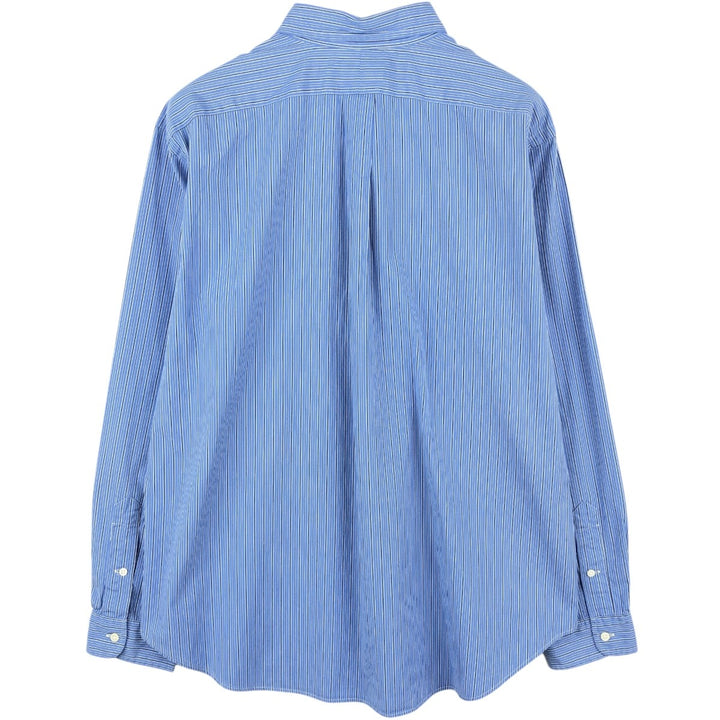 Ralph Lauren Classic Fit Multi-Stripe Long Sleeve Button-Down Striped Shirt, Men's XL cotton blue type Vintage Second Hand
