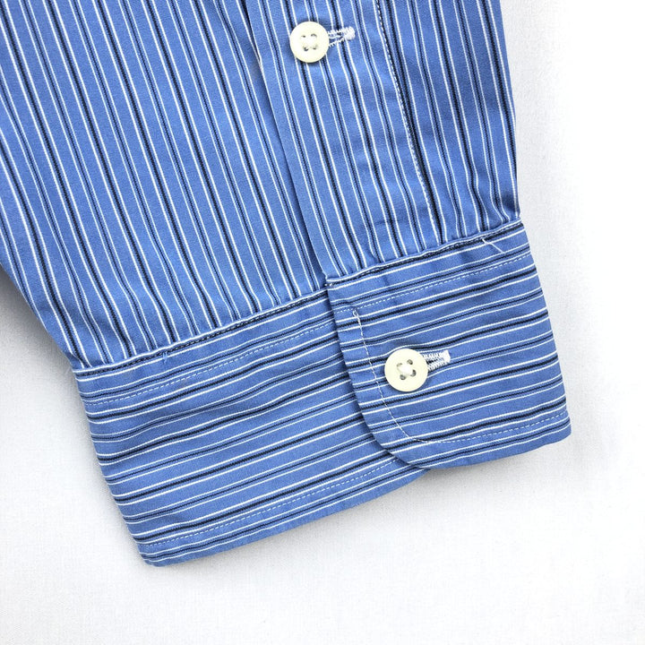 Ralph Lauren Classic Fit Multi-Stripe Long Sleeve Button-Down Striped Shirt, Men's XL cotton blue type Vintage Second Hand