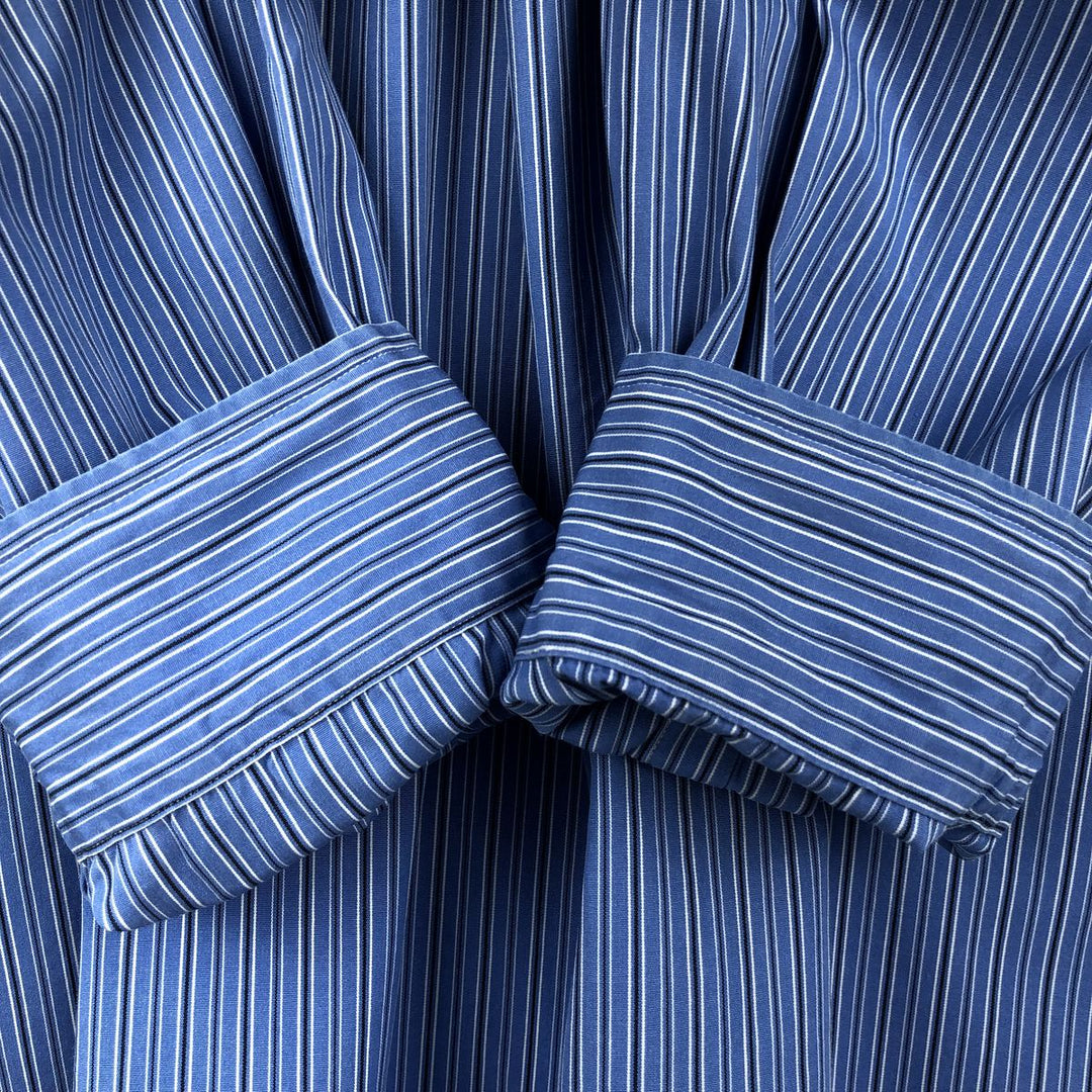 Ralph Lauren Classic Fit Multi-Stripe Long Sleeve Button-Down Striped Shirt, Men's XL cotton blue type Vintage Second Hand