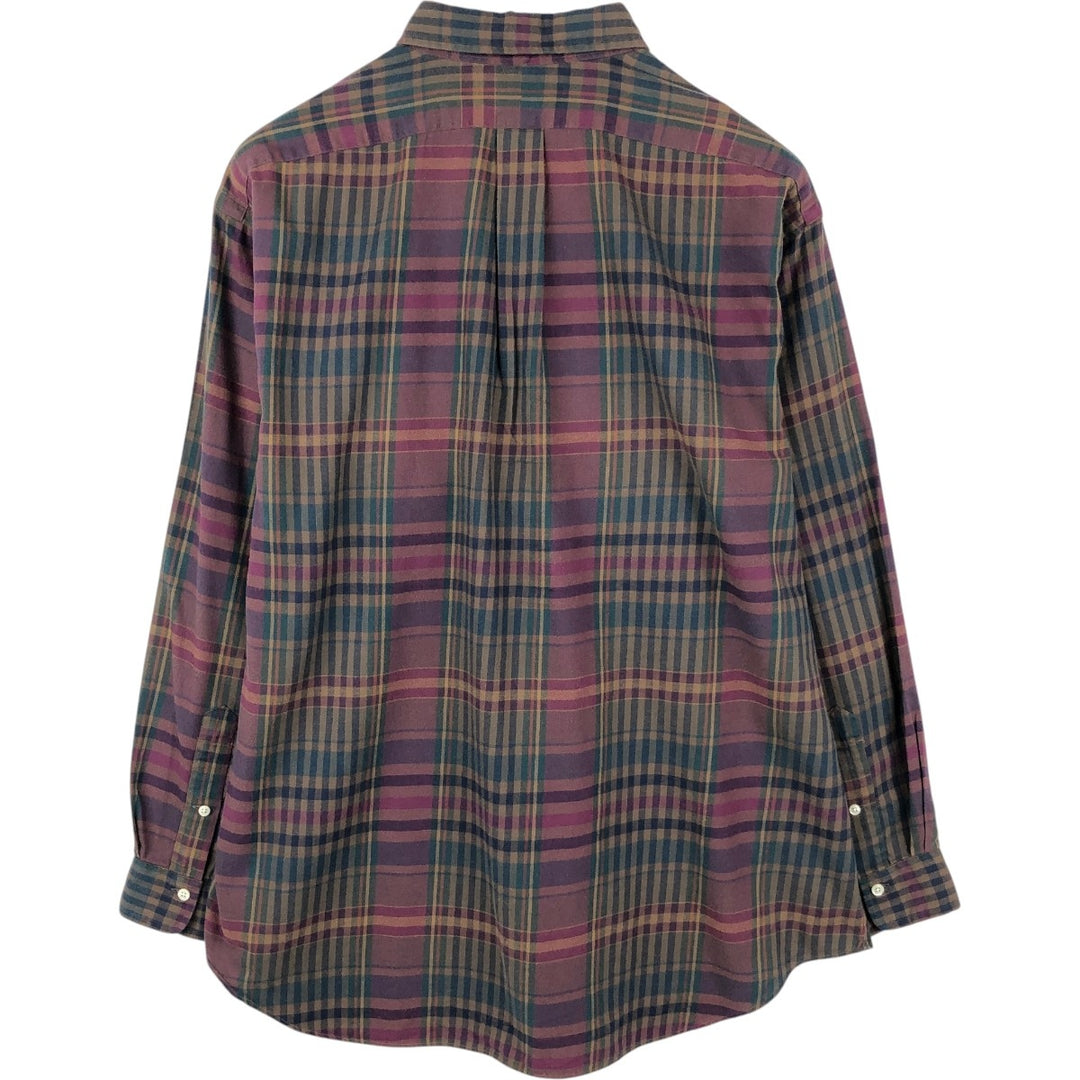 Ralph Lauren long sleeve button down check shirt, men's XL size cotton red type Vintage Second Hand