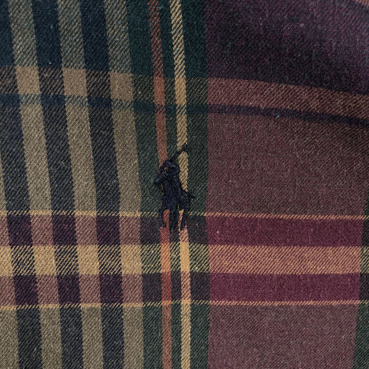 Ralph Lauren long sleeve button down check shirt, men's XL size cotton red type Vintage Second Hand