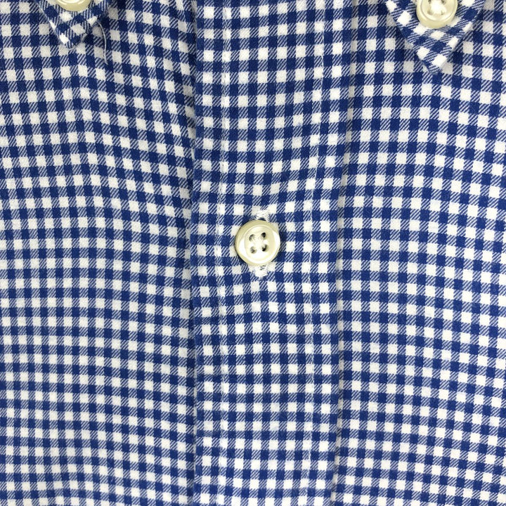 Ralph Lauren Gingham Check Long Sleeve Button-Down Check Shirt, Men's Size L cotton blue type Vintage Second Hand