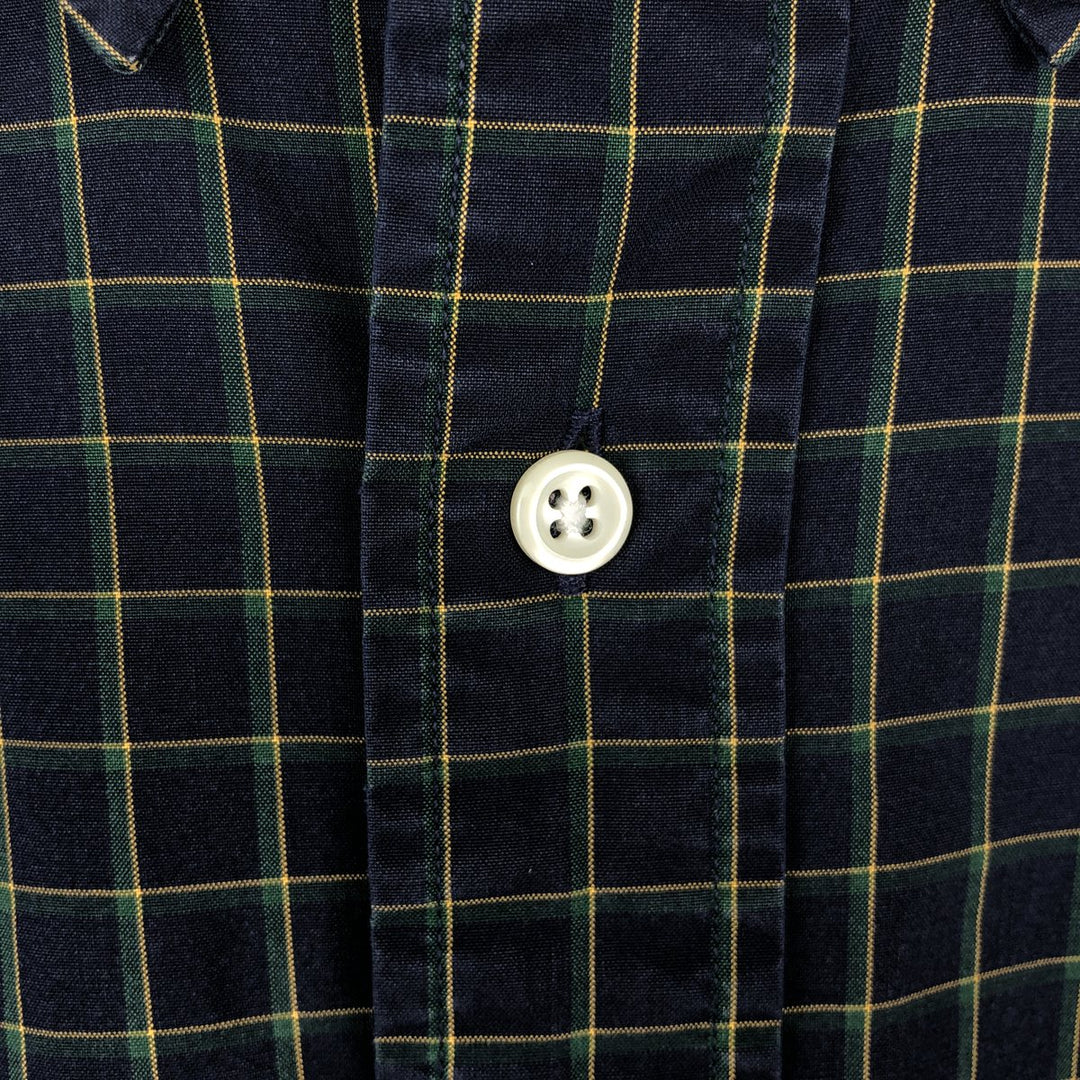 Ralph Lauren BLAKE long sleeve button down check shirt, men's XL size cotton navy blue type Vintage Second Hand