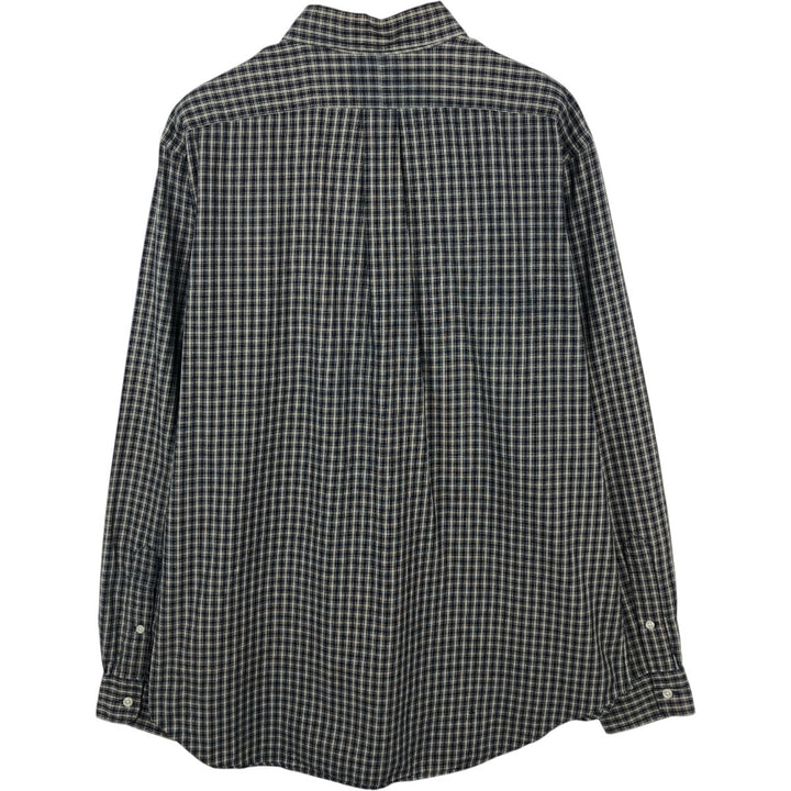 Ralph Lauren Classic Fit Long Sleeve Button Down Check Shirt Men's Size L cotton navy blue type Vintage Second Hand