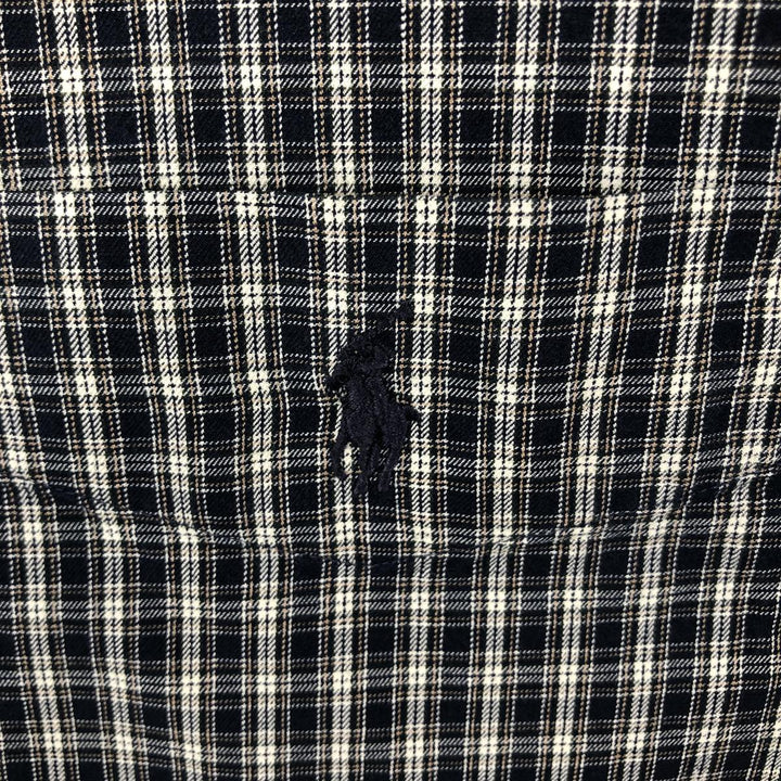 Ralph Lauren Classic Fit Long Sleeve Button Down Check Shirt Men's Size L cotton navy blue type Vintage Second Hand