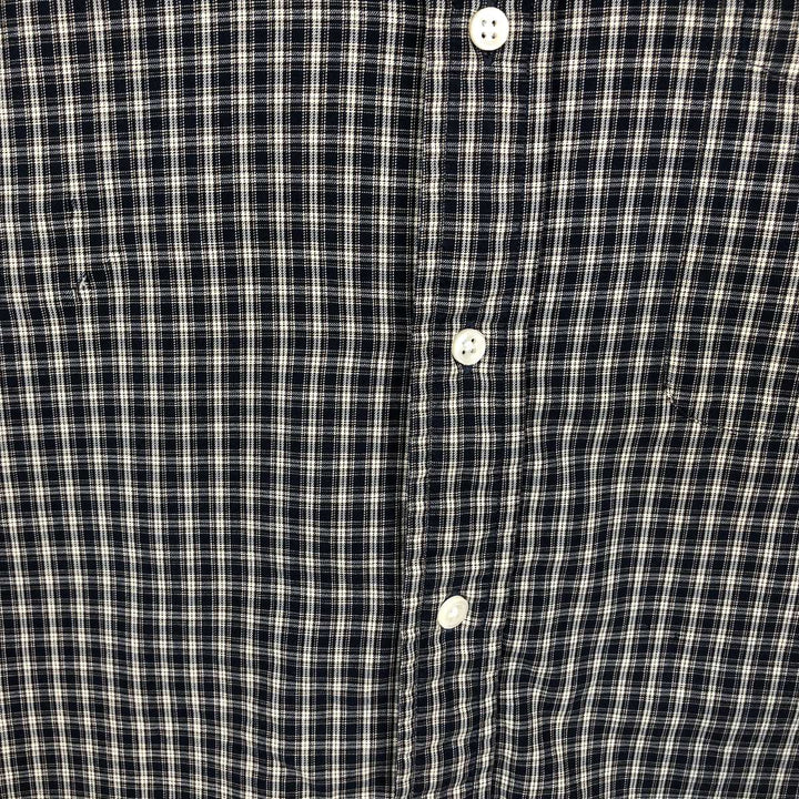 Ralph Lauren Classic Fit Long Sleeve Button Down Check Shirt Men's Size L cotton navy blue type Vintage Second Hand